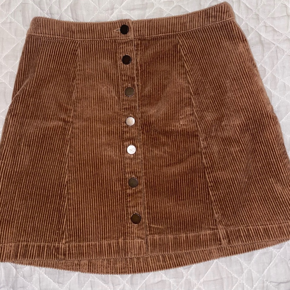 F21 Corduroy skirt with button front